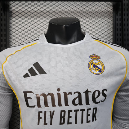 Real Madrid 2025/2026 Home Long Sleeve Jersey