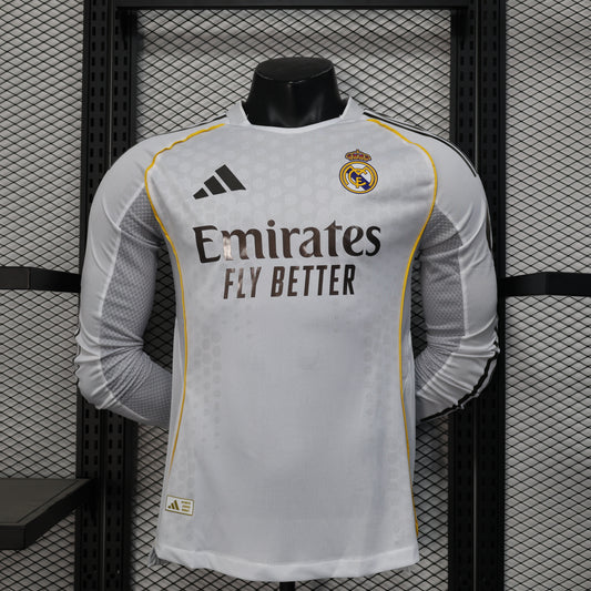 Real Madrid 2025/2026 Home Long Sleeve Jersey